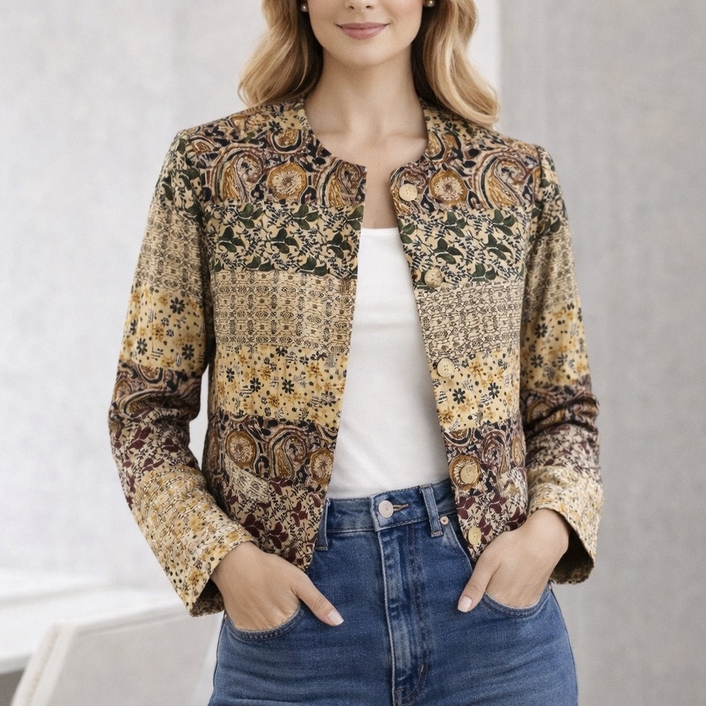 Young Threads Bohemian Patchwork Blazer. Size Sma… - image 1